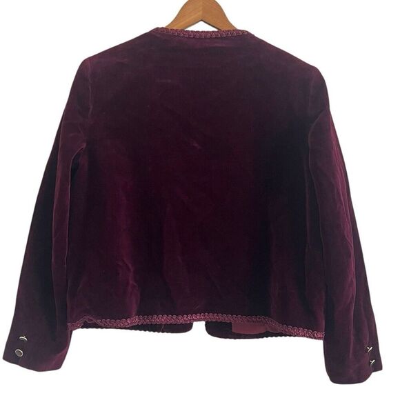 Vintage Velvet Blazer 14 Burgundy Jacket Academia whimsigoth grunge Cottagecore - Picture 2 of 12